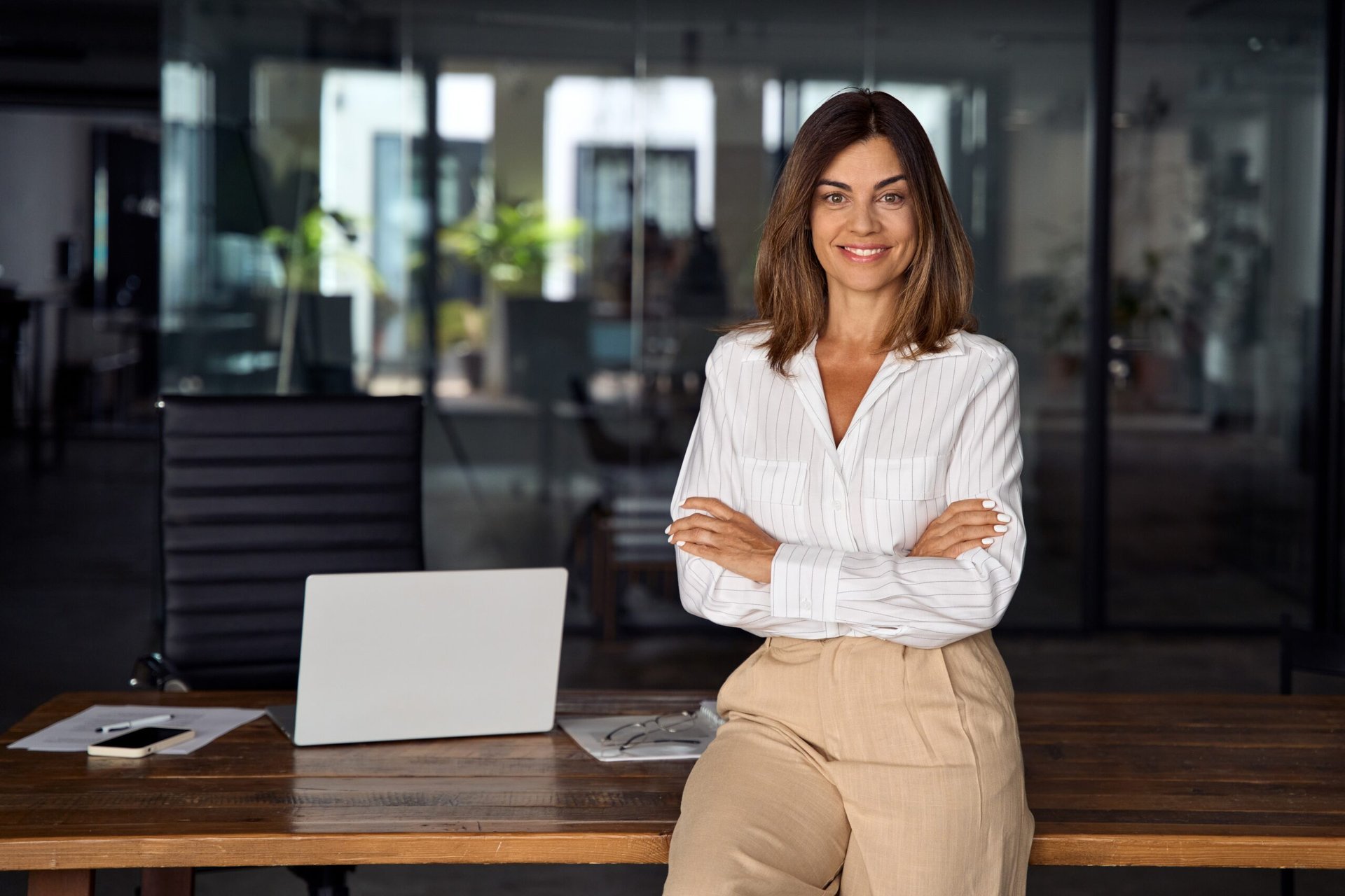 Happy female worker