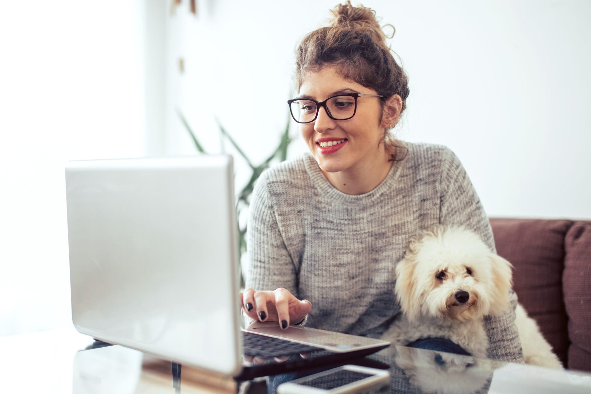 Woman working from home