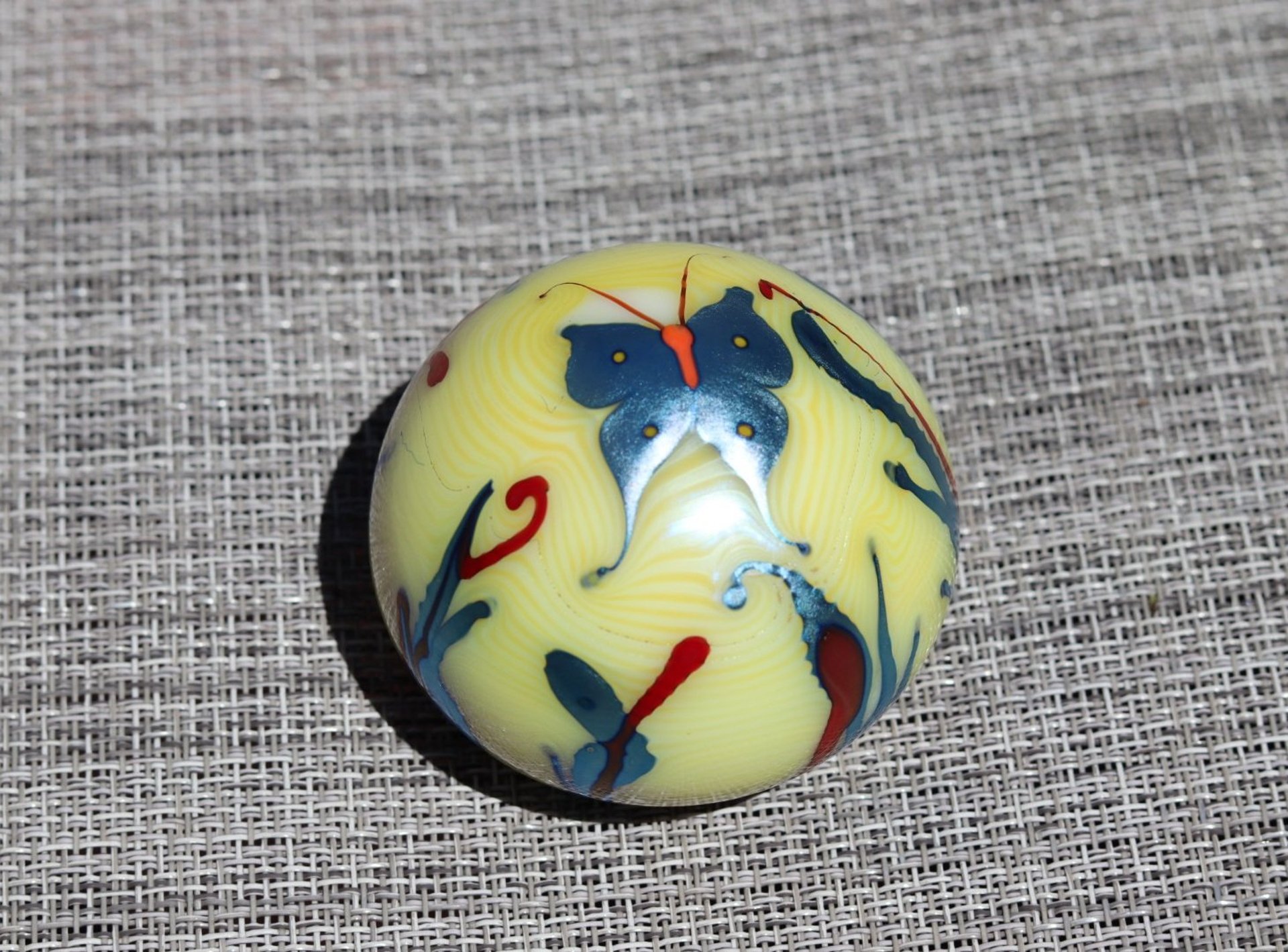 Orient and Flume art glass paperweight